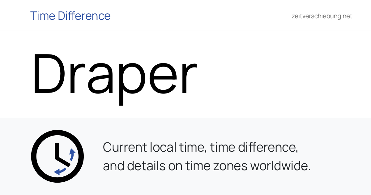 Current Local Time in Draper, United States (Salt Lake County, Utah ...