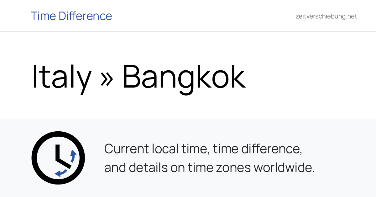 Roman Clock Timer Time Difference: Italy, Europe/Rome » Bangkok, Thailand