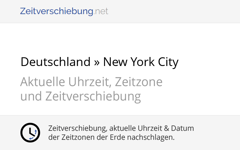 Zeitverschiebung Deutschland New York