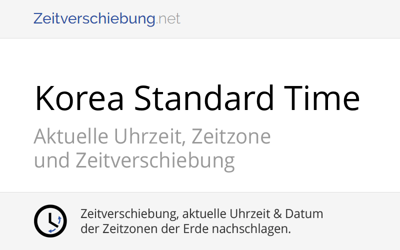 KST Korea Standard Time Aktuelle Uhrzeit