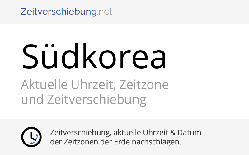 Aktuelle Uhrzeit Sdkorea