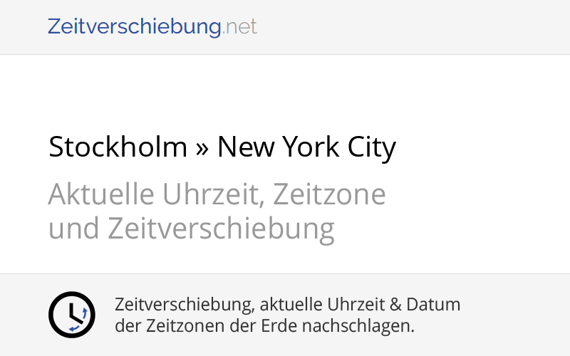 Zeitverschiebung Deutschland New York