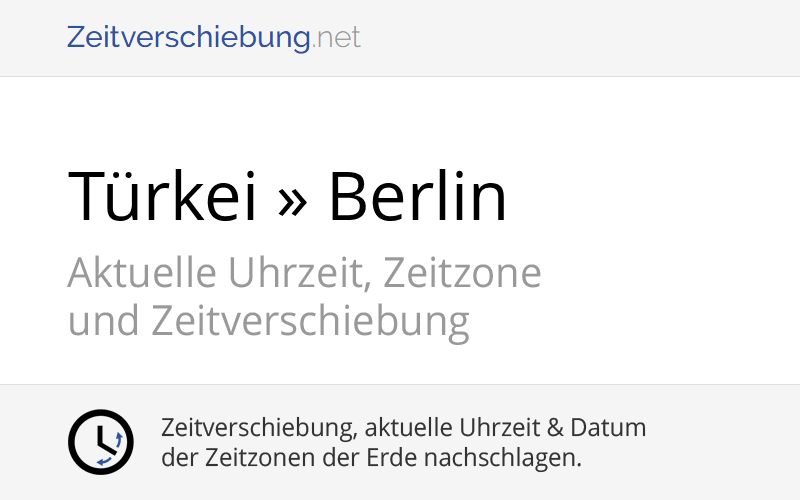 Zeitverschiebung Türkei