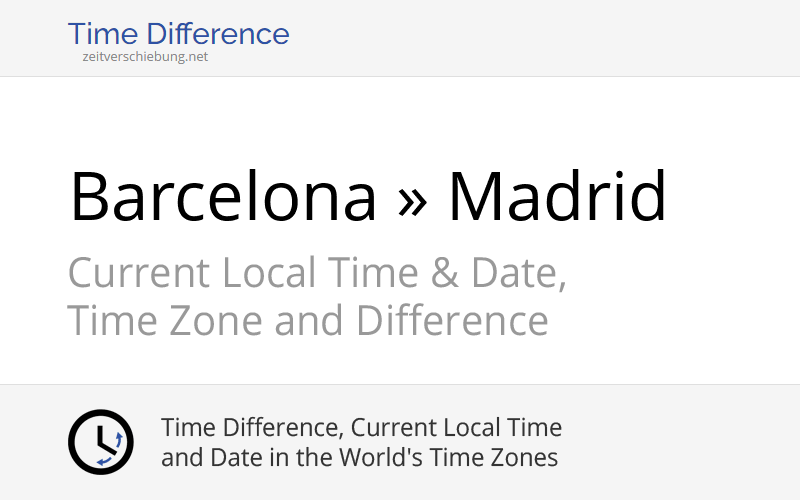 Time Difference Barcelona, Spain » Madrid, Spain