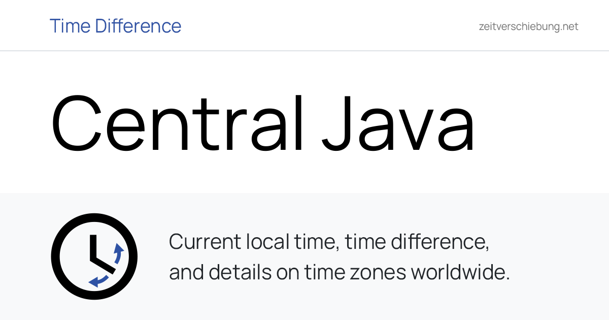 Central Java, Indonesia: Current Local Time & Date, Time Zone and Time ...