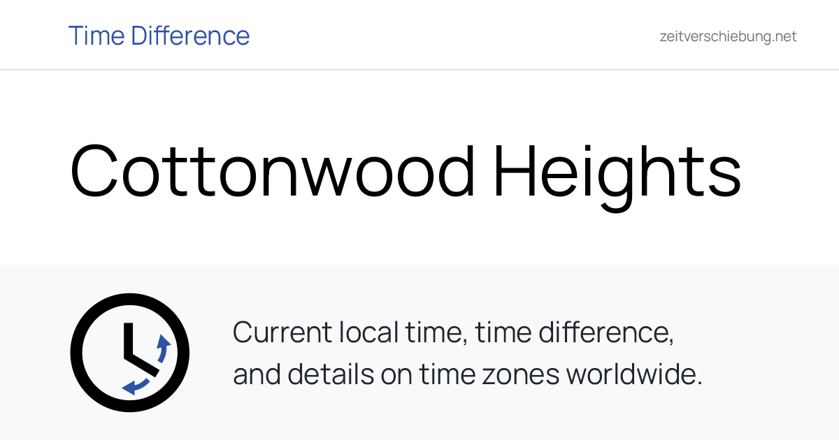 Current Local Time in Cottonwood Heights, United States (Salt Lake ...