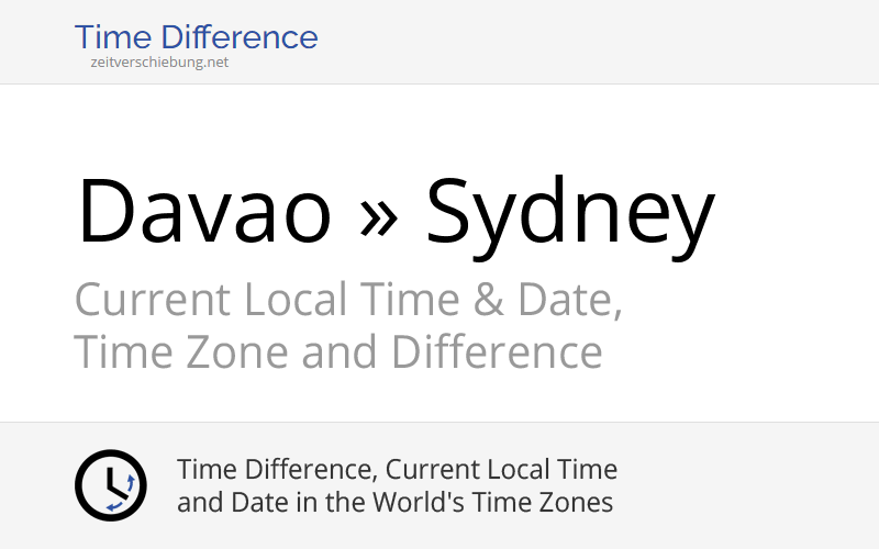 Time Difference Davao, Philippines » Sydney,
