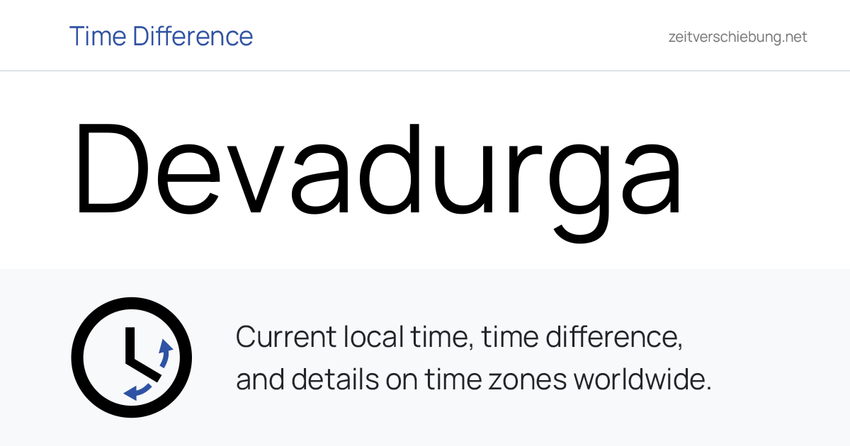 Current Local Time in Devadurga, India (Raichur, Karnataka): Date, time ...