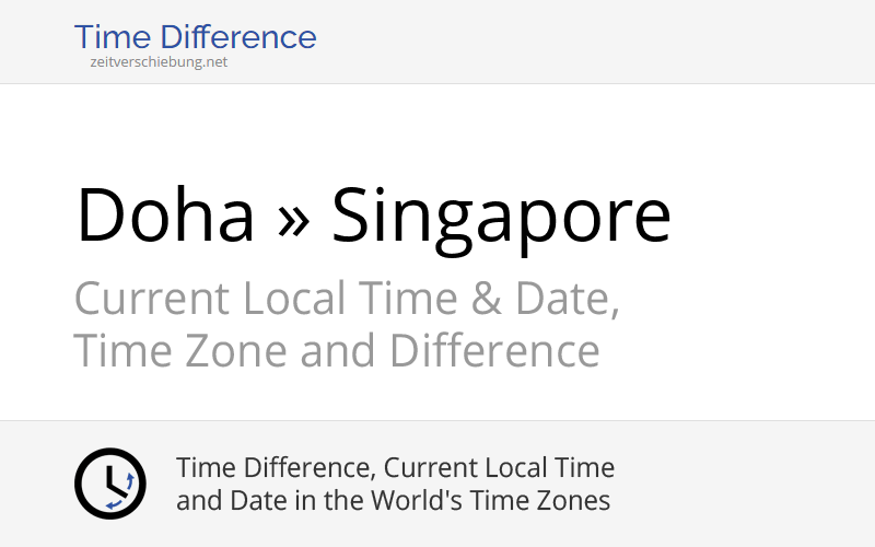 Time Difference Doha, Qatar » Singapore, Asia/Singapore