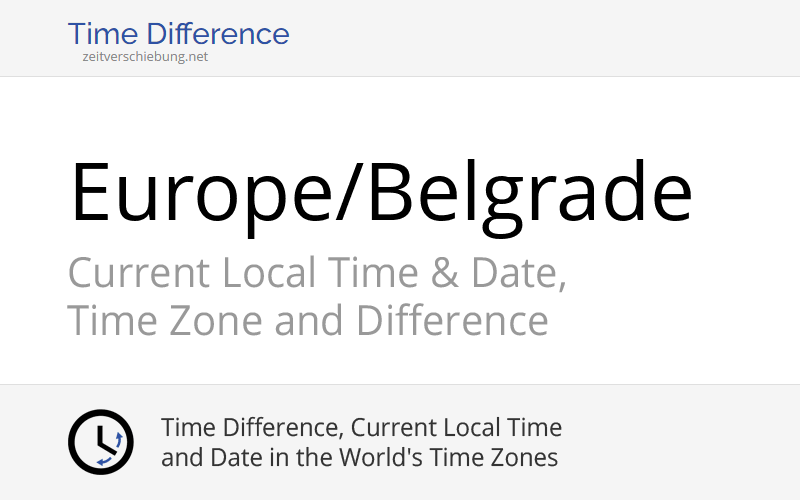 Europe/Belgrade Time Zone in Serbia, Current local time