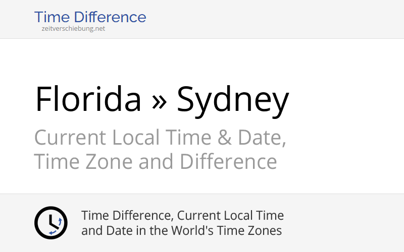 Time Difference Florida, Cuba » Sydney, Australia