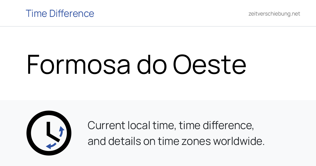 Current Local Time in Formosa do Oeste, Brazil (Paraná): Date, time ...