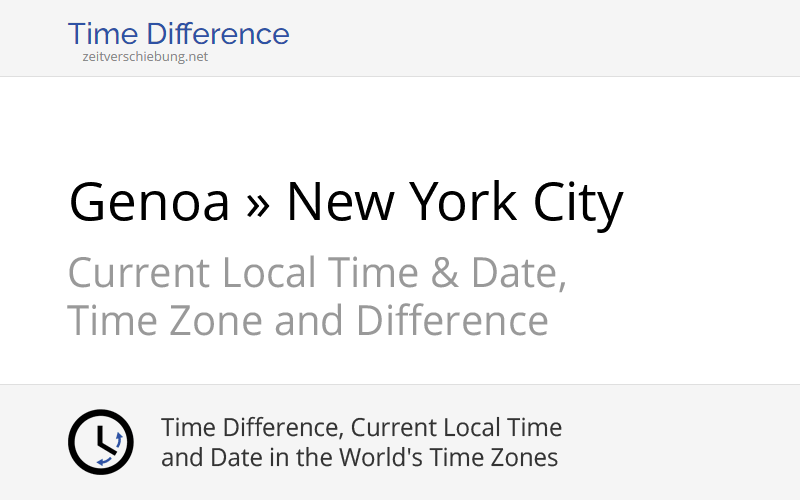 Time Difference Genoa, Italy » New York City, United States