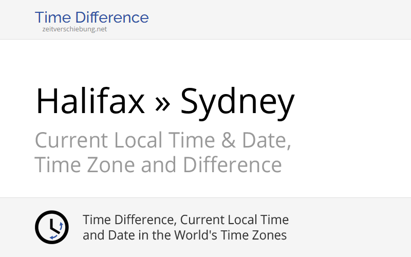 Time Difference Halifax, Canada » Sydney, Australia