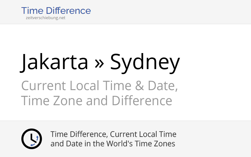 Time Difference Jakarta, Indonesia » Sydney,