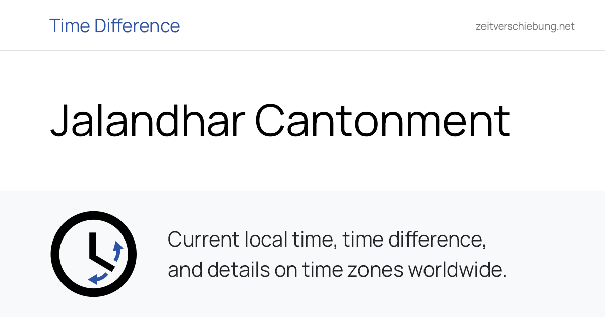 Current Local Time in Jalandhar Cantonment, India (Jalandhar, Punjab ...