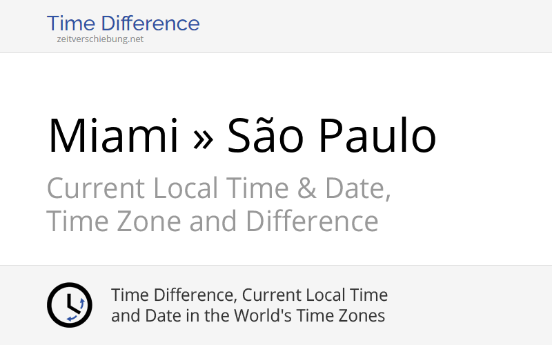 Time Difference Miami, United States » São Paulo, Brazil