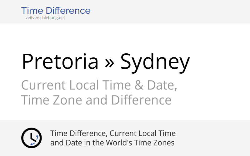 Time Difference Pretoria, South Africa »