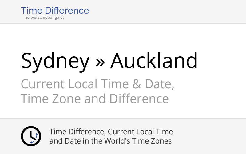Time Difference Sydney, Australia » Auckland, New Zealand