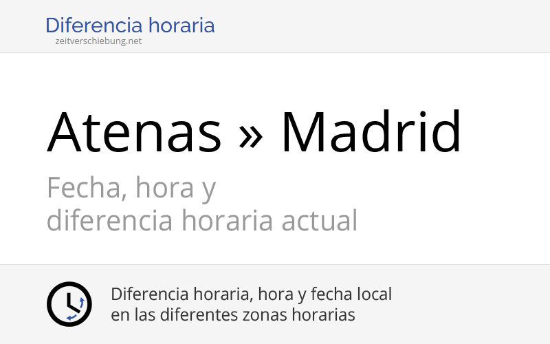 Diferencia Horaria Atenas Grecia Madrid España