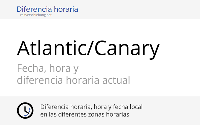 Atlantic Canary Zona Horaria En España Hora Actual