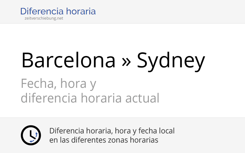 Diferencia Horaria Barcelona España Sydney Australia