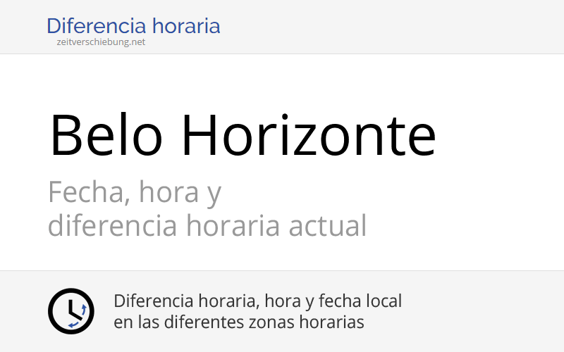Hora actual en Belo Horizonte, Brasil (Minas Gerais): Fecha, zona ...