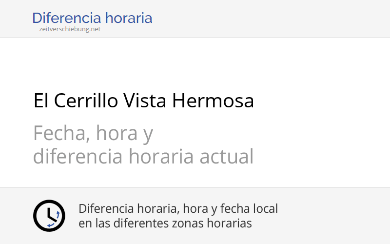 Hora actual en El Cerrillo Vista Hermosa, México (Toluca
