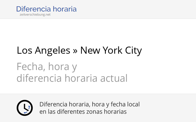 Diferencia horaria Los Angeles, Estados Unidos