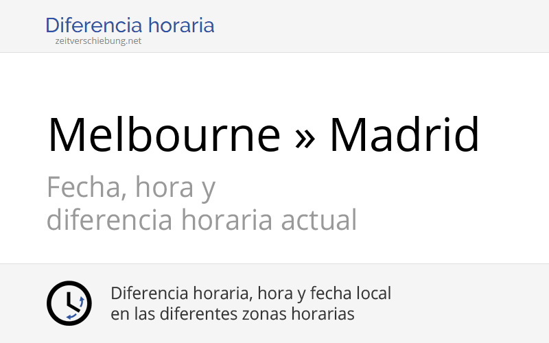Diferencia Horaria Entre Madrid Y Melbourne