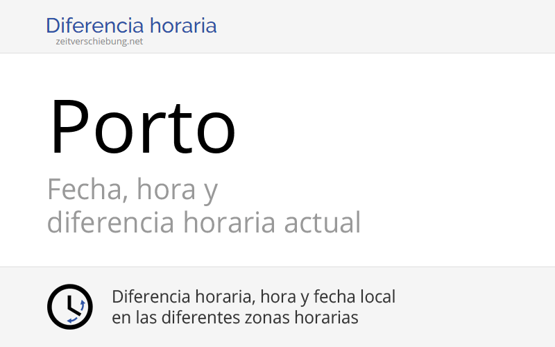 Hora actual en Porto, Portugal: Fecha, zona horaria, diferencia horaria y cambio de hora