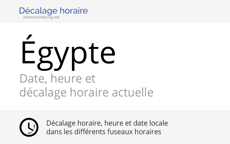 Égypte, Afrique Date, heure et décalage horaire actuelle