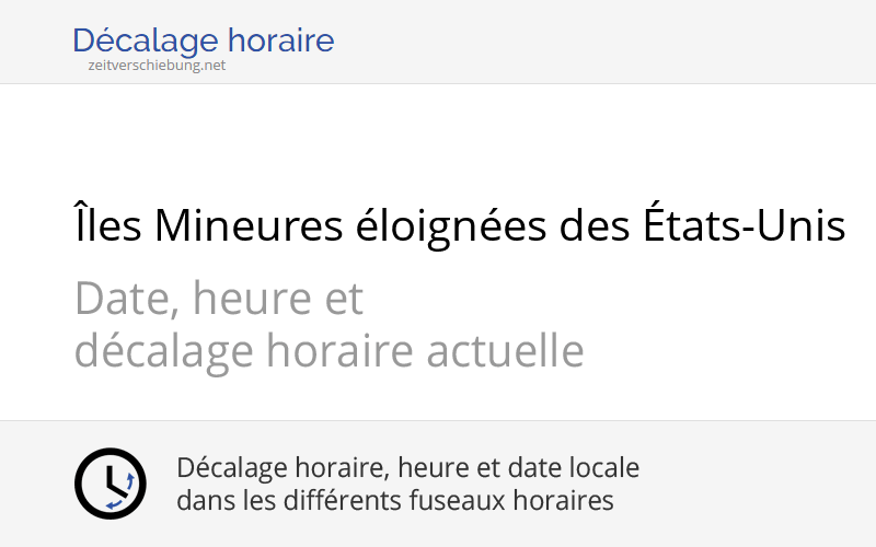Îles Mineures éloignées des ÉtatsUnis, Australie/Océanie Date, heure et décalage horaire actuelle