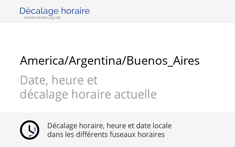 America/Argentina/Buenos_Aires Fuseau horaire en Argentine, Heure actuelle