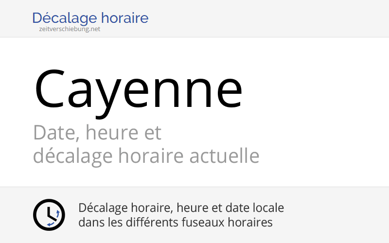 Heure actuelle à Cayenne, Guyane française (Guyane, Guyane): Date ...