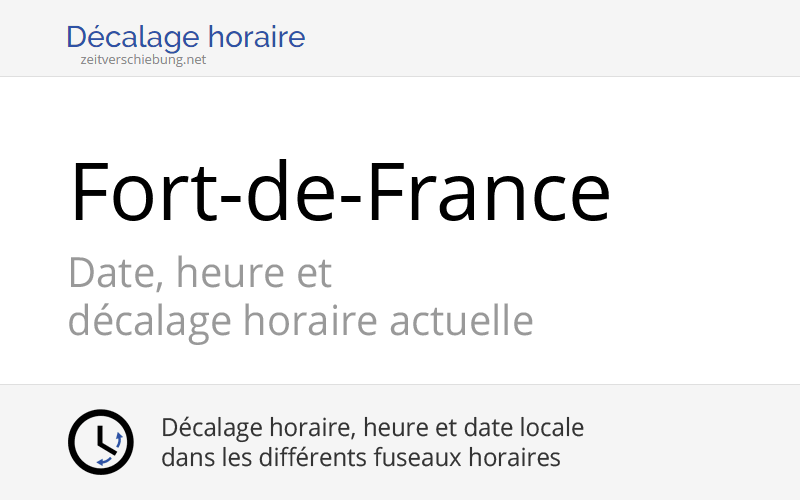 Quelle Heure Est Il A Fort De France