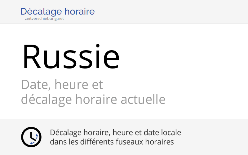 Russie, Europe Date, heure et décalage horaire actuelle