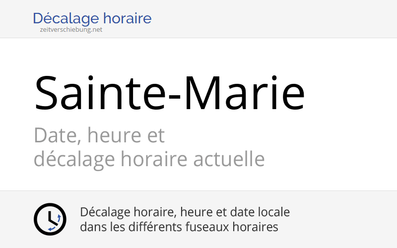 Heure actuelle à SainteMarie, La Réunion (Réunion, Réunion) Date