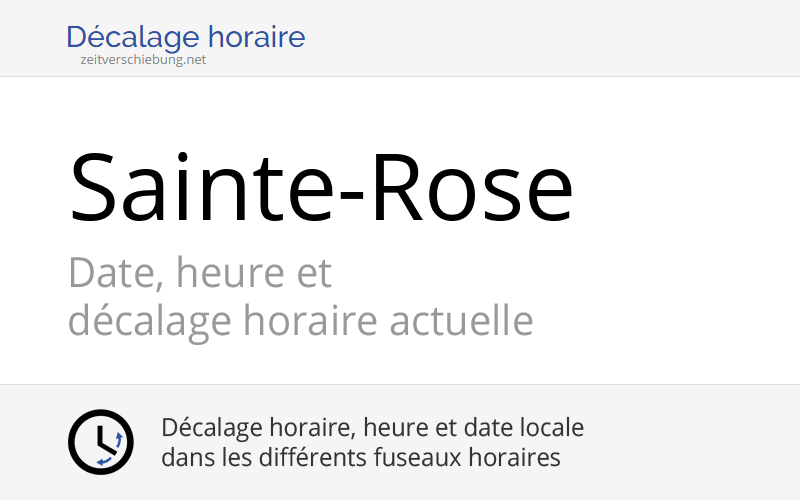 Heure actuelle à SainteRose, Guadeloupe (Guadeloupe, Guadeloupe) Date