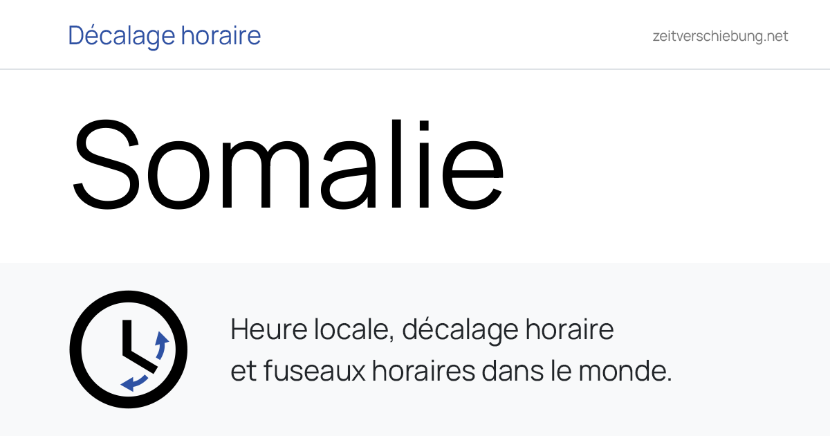 Somalie, Afrique: Date, heure et décalage horaire actuelle